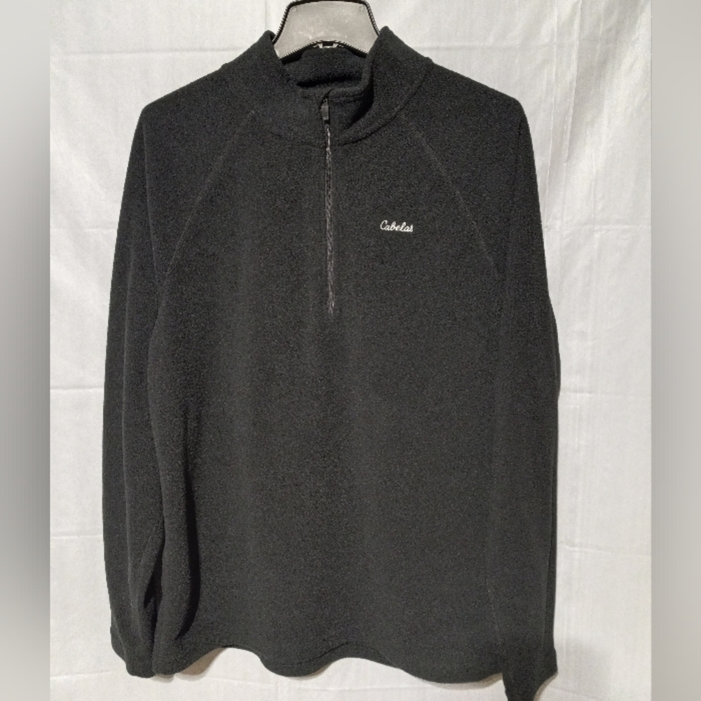 Cabelas "Heavy Weight" Men's EUC 1/4 Zip Black Jacket, Size Medium